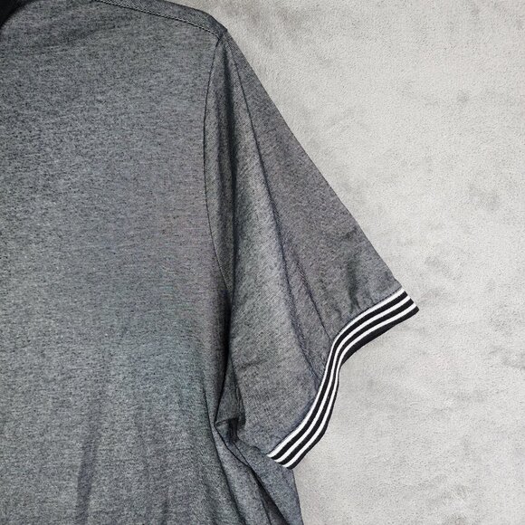 Mens Gray & Black Perry Ellis Polo Shirt Short Sleeve Cotton Blend Size 2XLT - Picture 3 of 11